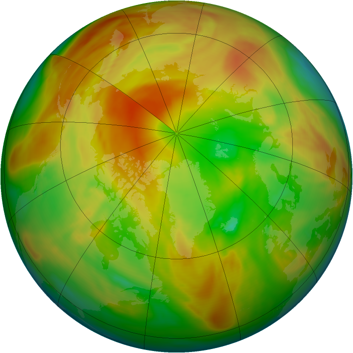 Arctic ozone map for 13 April 2007